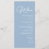 Modern Dusty Blue Wedding Menu (Voorkant)