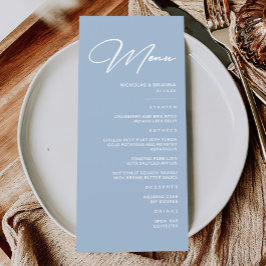Modern Dusty Blue Wedding Menu