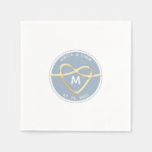Modern Dusty Blue Wedding Monogram servetten (Voorkant)