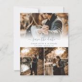 Modern Dusty Blue Wedding Photo Save the Date Kaar Aankondiging (Voorkant)