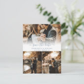 Modern Dusty Blue Wedding Photo Save the Date Kaar Aankondiging (Staand voorkant)