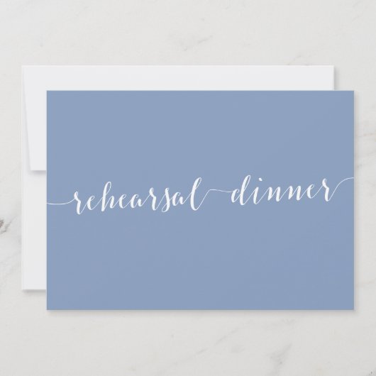 Modern Dusty Blue Wedding Rehearsal Invitations Kaart (Voorkant)