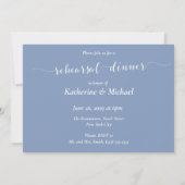 Modern Dusty Blue Wedding Rehearsal Invitations Kaart (Achterkant)