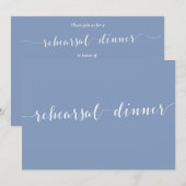 Modern Dusty Blue Wedding Rehearsal Invitations Kaart (Voorkant / Achterkant)