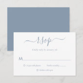 Modern Dusty Blue Wedding RSVP Kaarten (Voorkant / Achterkant)