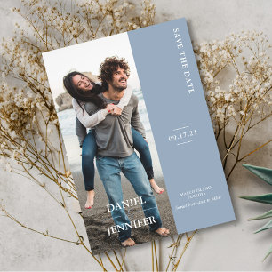 Modern Dusty Blue Wedding Save the Date