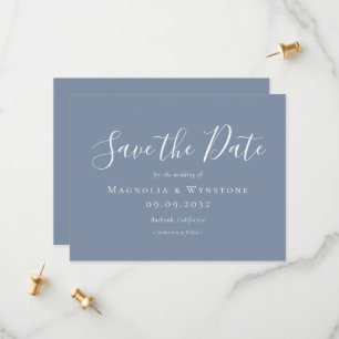 Modern Dusty Blue Wedding Save the Date
