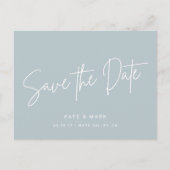 Modern Dusty Blue Wedding Save the Date Briefkaart (Voorkant)