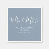 Modern Dusty Blue Wedding Servet (Voorkant)