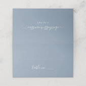 Modern Dusty Blue Wedding Table Number Plaatskaartje (Buitenkant ongevouwen)