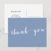 Modern Dusty Blue Wedding Thank You Postcards Briefkaart (Voorkant / Achterkant)