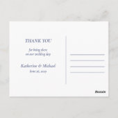 Modern Dusty Blue Wedding Thank You Postcards Briefkaart (Achterkant)
