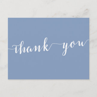 Modern Dusty Blue Wedding Thank You Postcards Briefkaart
