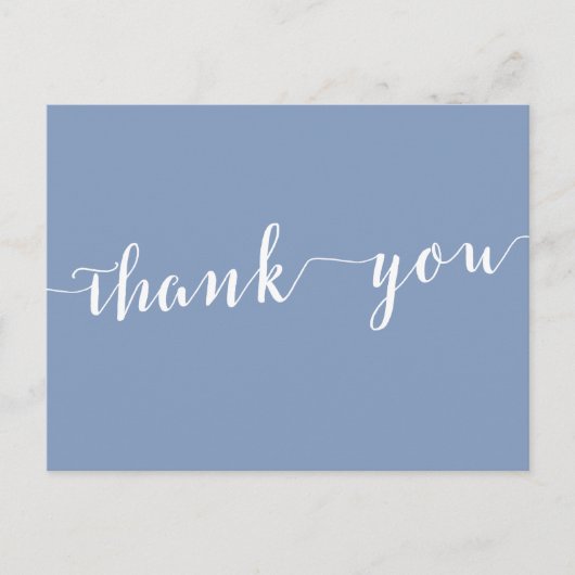 Modern Dusty Blue Wedding Thank You Postcards Briefkaart (Voorkant)
