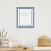 Modern Dusty Blue Wedding Welcome Sign Poster (Keuken)
