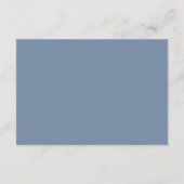 Modern Dusty Blue & White Floral Wedding Details Informatiekaartje (Achterkant)