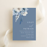 Modern Dusty Blue & White Floral Wedding Kaart<br><div class="desc">Modern Dusty Blue & White Floral Wedding Invitation Bekijk het collectie in Niche en Nest Store Veel bedankt</div>