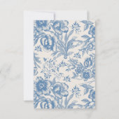 Modern Dusty Blue & White Floral Wedding RSVP Kaar (Achterkant)