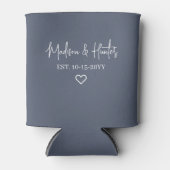 Modern Dusty Blue White Script Name Wedstrijding F Blikjeskoeler (Voorkant)