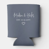 Modern Dusty Blue White Script Name Wedstrijding F Blikjeskoeler (Achterkant)