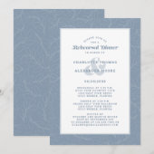 Modern Dusty Blue White Wedding Rehearsal Dinner Kaart (Voorkant / Achterkant)