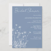 Modern Dusty Blue & White Wildflower Vrijgezellenf Kaart (Voorkant)