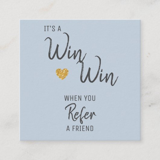 Modern Dusty Blue Win Refer een vriend Aanbevelingskaartje (Voorkant)