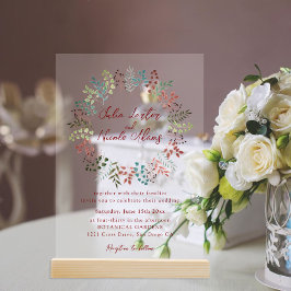 Modern Dusty Blue Zee Shell Beach Ocean Wedding Acryl Uitnodigingen