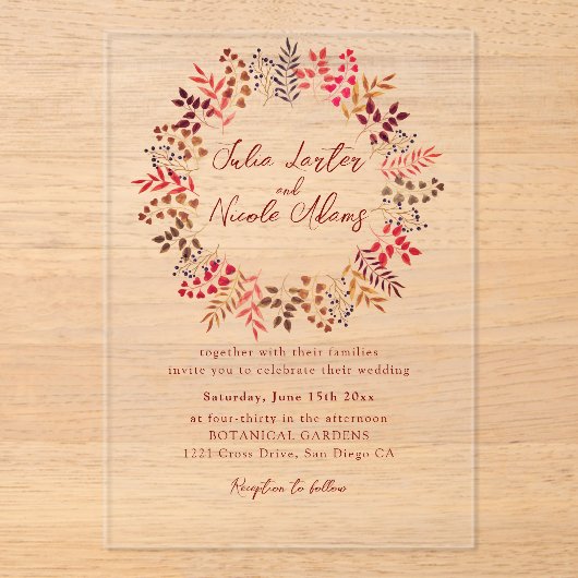 Modern Dusty Blue Zee Shell Beach Ocean Wedding Acryl Uitnodigingen (Voorkant)