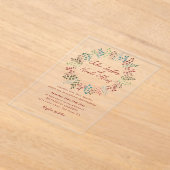 Modern Dusty Blue Zee Shell Beach Ocean Wedding Acryl Uitnodigingen (Laagn)