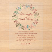 Modern Dusty Blue Zee Shell Beach Ocean Wedding Acryl Uitnodigingen (Voorkant)