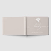 Modern Dusty Blush Bow Baby shower Gastenboek (Volledig)