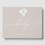 Modern Dusty Blush Bow Baby shower Gastenboek (Voorkant)