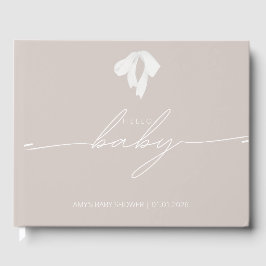 Modern Dusty Blush Bow Baby shower Gastenboek