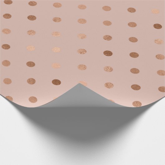 Modern Dusty Blush Roos Gold Holiday Cadeaupapier (Hoek)