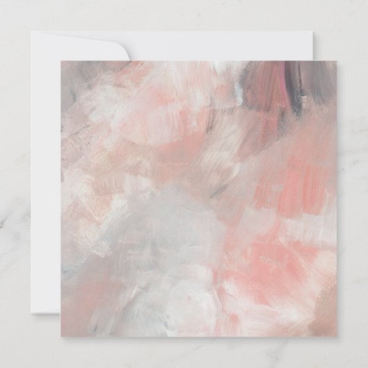 Modern Dusty Coral Abstract Brush Strokes Wedding Kaart (Achterkant)