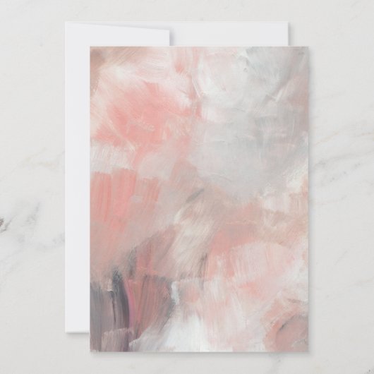 Modern Dusty Coral Abstract Brush Strokes Wedding Kaart (Achterkant)