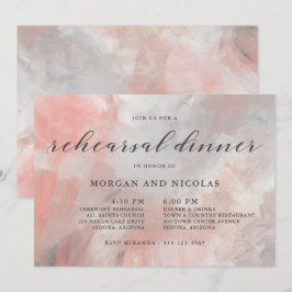 Modern Dusty Coral Abstract Repetitie Diner Kaart