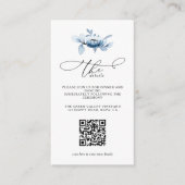 Modern Dusty Floral QR Code Wedding Details Informatiekaartje (Voorkant)