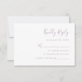 Modern Dusty Lavender Script Wedding RSVP Kaartje (Voorkant)