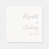 Modern Dusty Lavender Script Wedding Servet (Voorkant)