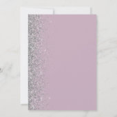 Modern Dusty Lila Silver Glitter Save the Date Aankondiging (Achterkant)