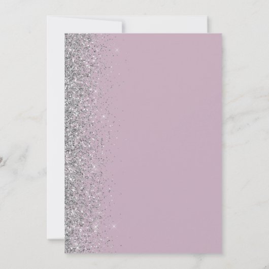 Modern Dusty Lila Silver Glitter Save the Date Aankondiging (Achterkant)