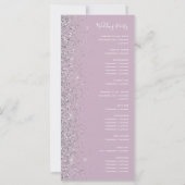 Modern Dusty Lilac Silver Glitter Wedding (Achterkant)