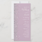 Modern Dusty Lilac Silver Glitter Wedding (Voorkant)
