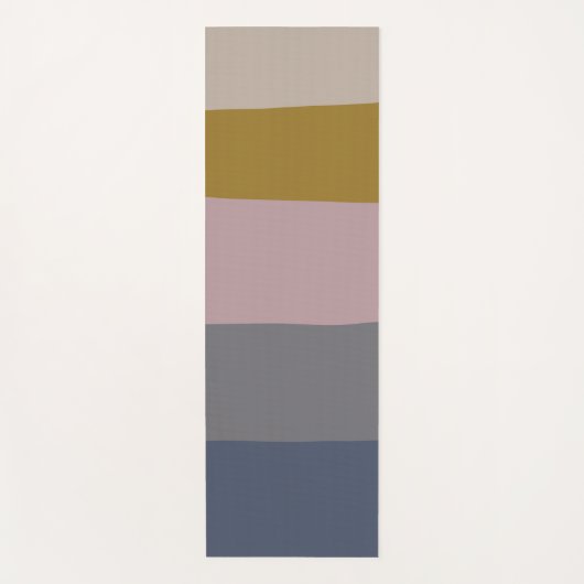 Modern Dusty Mauve Grey Abstract Stripes Stijlvol Yogamat (Voorkant)