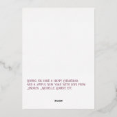 Modern Dusty Mauve & Roos Gouden Kerstfoto Folie Feestdagenkaart (Achterkant)