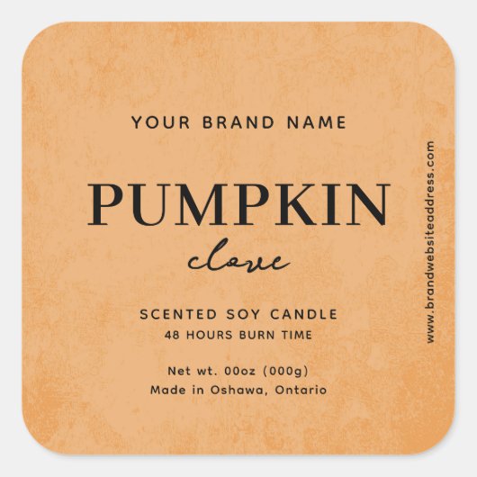 Modern Dusty Orange Rustic Label (Voorkant)