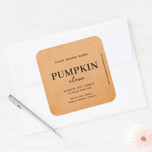 Modern Dusty Orange Rustic Label (Envelop)