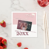 Modern Dusty Pink Afstuderen Fotogradatie Partij Servet (Insitu)